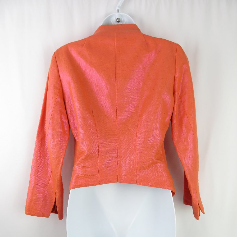 Tracy Reese Shimmer Linen Cotton Jacket Sz 4 - Picture 5 of 5